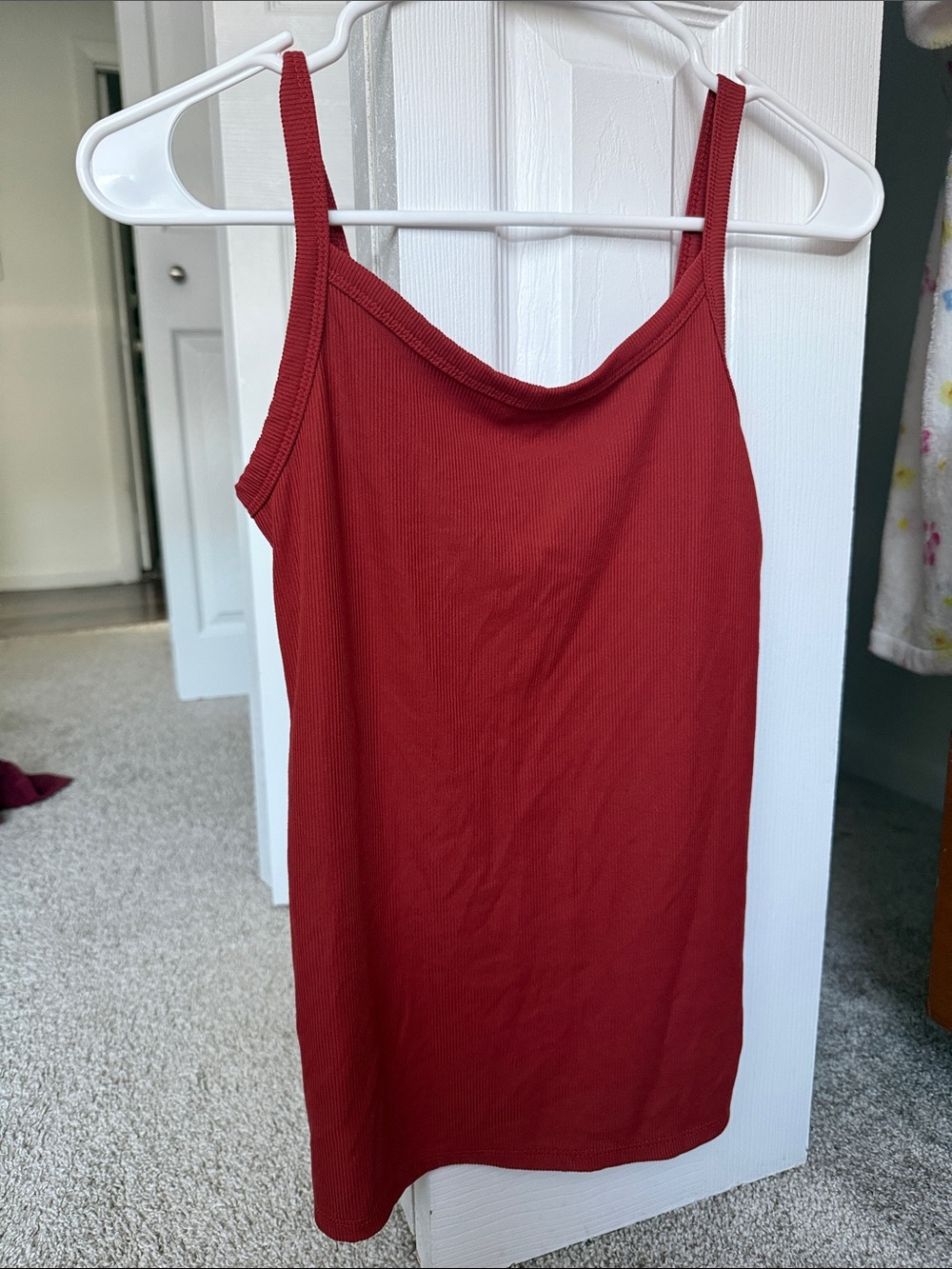 No Boundaries Crimson Ribbed Tank Top